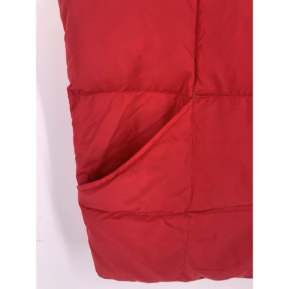 Lands' End Puffer Vest Red Snap Front Goose Down Quilted Gorpccore L - Picture 3 of 8
